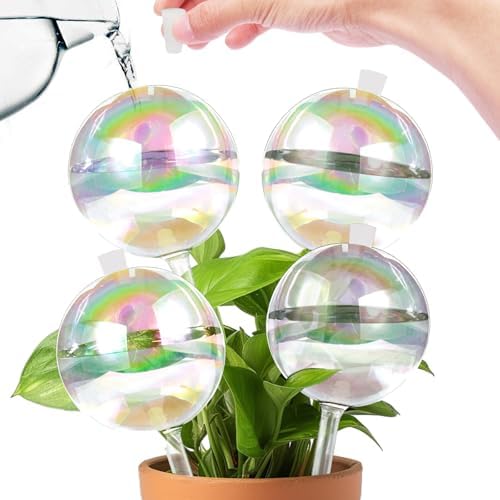 13 oz Up 2 Weeks Large Plant Watering Globes - Self Watering Bulbs for Indoor & Outdoor Plants, Glass Water Globes, Slow Watering for Plants While Away, Self Watering Planter Insert 4 Pack by Unknown