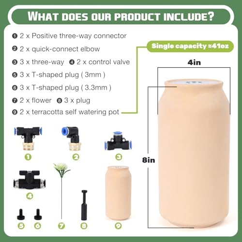 2pcs 4x4x8in 41oz Drip Irrigation System Olla Watering System Insert Devices for Vacation Garden Use Terracotta Olla Pots Classic Vacation Plant Watering Devices - Image 2