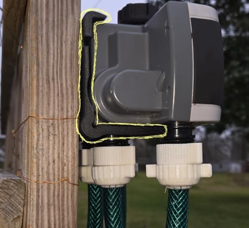 Mounting Bracket Compatible with Orbit B-hyve XD 4-Port Smart Hose Watering Timer (Model 24634 & 24639), Heavy-Duty Wall, Post, or Fence Mount with Zip Ties & Screw, Clip-in Design (White) - Image 2