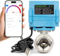 U.S. Solid WiFi Smart Motorized Ball Valve 3/4 inch NPT for Water Control, Irrigation, 2 Way 304SS Electric Valve, USB Powered, Status Indicator, Flow Direction, Remote On/Off Control, NSF Certified by USSolid