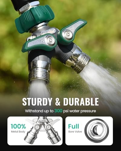 RAINPOINT Brass Inlet & Outlet Water Timer & Garden Hose Splitter - Image 2