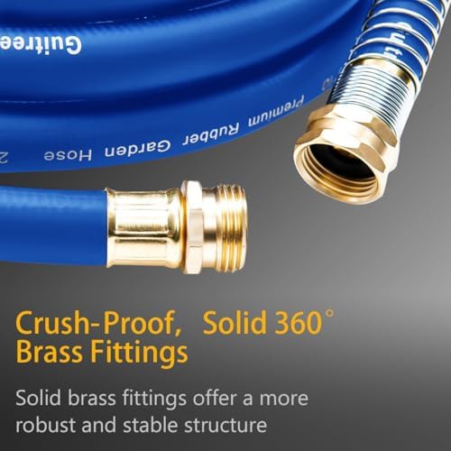 Guitrees 50FT 5/8 Heavy Duty Rubber Garden Hose - 200psi Working, 1000psi Burst - Hot/Cold Water - Five-Layered Braiding for Durability - Versatile for Gardening, Agriculture, Construction(Blue) - Image 3