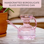 Modern Sprout Glass Watering Can - 32 oz - Long Spout Modern Decor (Blush) - Image 2