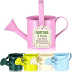 DOITOOL Kids Metal Watering Can for Gardening, 5Pcs Small Iron Watering Can Garden Watering Bucket for Gardening Plants Flowers (Mixed Color) by DOITOOL