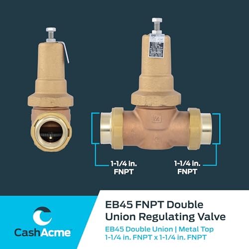 Cash Acme EB45 Pressure Regulating Valve, Double Union, 1-1/4 Inch NPT Female, Metal Top, 60 PSI, PVA35M-DUTH-60 - Image 5