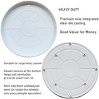 Heavy Duty Plant Caddy(430lbs Capacity), Rolling Metal Plant Stand with Brake Wheels Plant Dolly Planter Mover Plant Pot Tray Saucer for Indoor Outdoor 16 Inches White 2Pack - Image 3