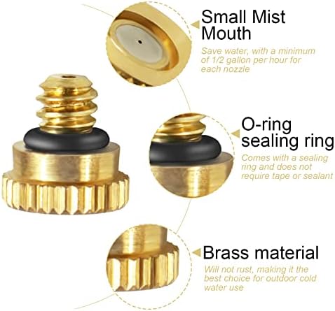 KUWAN 0.016" Orifice (0.4mm) Thread UNC 10/24 Brass Misting Nozzles 150PCS - Image 3