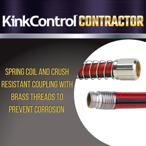 Kink Control Contractor Grade Hose with High Burst Strength, Spring Coil and Crush Resistant Couplings, Made in the USA 3/4 x 50 ft - Image 2