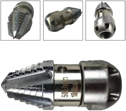 M22 Sewer Jetter Rotating Nozzle, Stainless Steel High Pressure Rotating Sewer Cleaning Nozzle, Drainage Trench Drain Pipe Cleaning Tool for 40/70 L/min Pressure Washer(40L/min,200kg) - Image 4