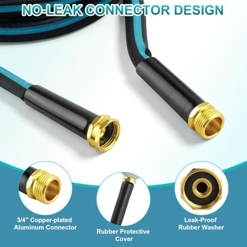 Lightweight Garden Hose 50ft, Flexible Water Hose with 10-Function Nozzle - Image 2