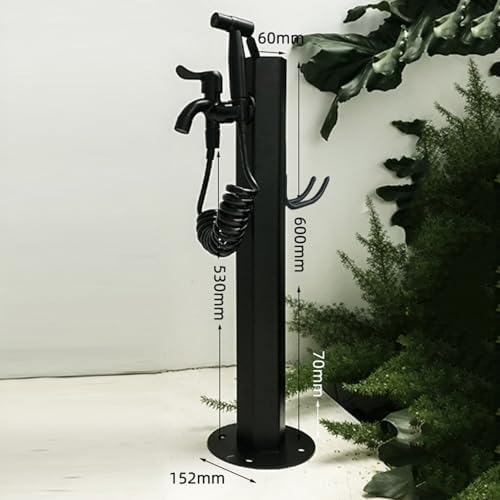 304 Stainless Steel Cylindrical Vertical Garden Water Column with Hose Stand ,Outdoor Anti-Freeze Faucet Column Watering Fountain Irrigation Post,Yard Water Dispenser Hydrant Floor Mount Water Tap - Image 2
