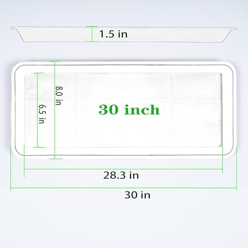 VUWEZ 2 Pack of Plastic Plant Tray Saucer Rectangular 30 inch, Plant Trays Saucers for Indoors Outdoor, Plant Water Drip Tray for Flower Pot Planter, Windowsill Plant Tray (8 X 30'', Clear) - Image 2