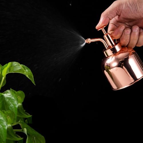 BESPORTBLE Vintage 300ml Rose Gold Watering Can with Pump Sprayer for Succulent Plants Indoor Gardening Stainless Steel Small Plant Watering Bottle - Image 5