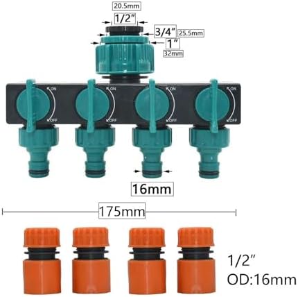 3/4 Inch 2/4-Way Brass Garden Hose Splitter Garden Tap Y-Type Watering Connector Distributor for Outdoor Faucet (Color : A) - Image 2