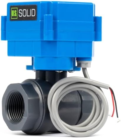 U.S. Solid 3/4" UPVC Motorized Ball Valve - Normally Open Plastic Electrical Ball Valve with Full Port, 2 Wire Auto Return, 9-36V AC/DC, N.O. - Image 2
