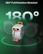 Retractable Garden Hose Reel 5/8"x100ft, 3-Ply Reinforced water hose reel, Any Length Lock, Heavy-Duty Rust Prevention Metal Mount, Brass Fitting, 9 Spray Nozzle for Lawn & Gardening - Image 6