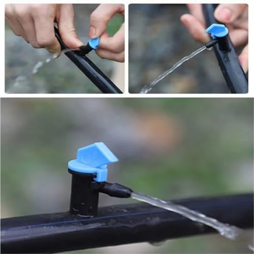 Drip Emitter 150 Pcs 4/7mm Adjustable Micro Drip Sprinkler Emitter Garden Flag Irrigation Drippers for Yard Greenhouse Watering System(4L Black) - Image 5