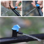 Drip Emitter 150 Pcs 4/7mm Adjustable Micro Drip Sprinkler Emitter Garden Flag Irrigation Drippers for Yard Greenhouse Watering System(4L Black) - Image 5