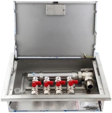 304 Stainless Steel 6-Port Manifold Splitter – 6 ways 25 Bar Pressure Rated for Drinking Water, Oil/Gas, Brewery, Cooling Systems, Polished Open - Image 6