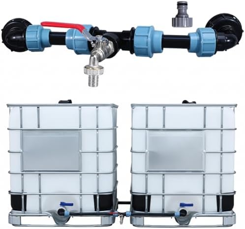 Rain Barrel Diverter Kit for 2 Barrels, Heavy Duty Nickel-Plated Brass Spigot, Connector Kit for IBC Tote Water Transfer, Rain Barrel Spigot by Unknown