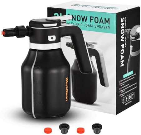 Electric Foam Sprayer,2L Portable Rechargeable Cordless Pressurized Spray Foam Cannon, Car Wash Foam Gun for Car Wash Detailing Garden Black by Unknown