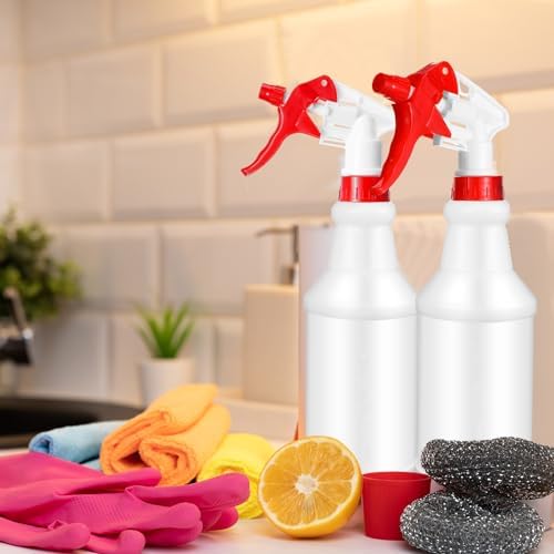 Gerrii 12 Pcs 24 oz Plastic Spray Bottles Adjustable Nozzle, Red - Image 7