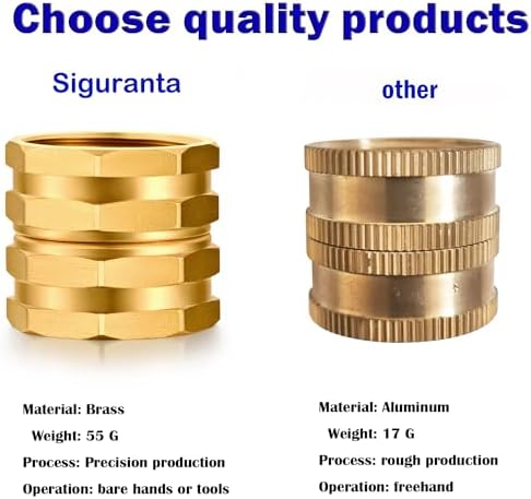 SIGURANTA Garden Hose Connector Adapter,3/4" GHT Double female Connectors, Brass Repair Fittings with Dual Swivel for female to female Adapter (10 Pack) - Image 3