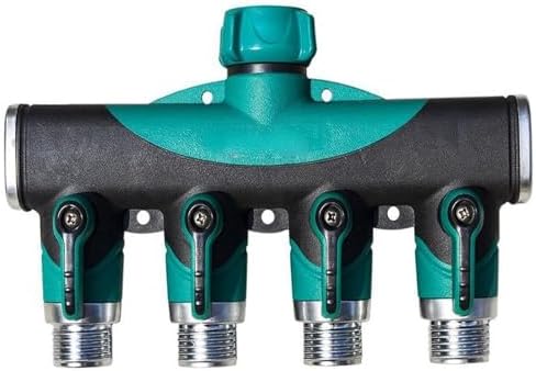 Hose Divider, 4-Way Hose Divider, 4-Way Heavy Duty Water Valve for Tap, 4 Outlets with On/Off Valve - Image 4