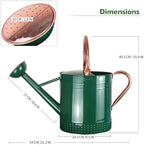 2 Gallon Meltal Garden Watering Can Removable Spout, Galvanized Steel Large Water Can with Embossed Design for Outdoor Indoor Plants (Green, 2 Gallon) - Image 6