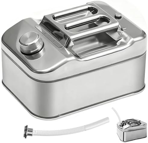 2.6 Gallon (10QT) 304 Stainless Steel Oil Storage Can with Spout, Food-Grade Cooking Oil Dispenser, Easy Pour Design for Restaurant, Food Truck, Camping Garden by Unknown