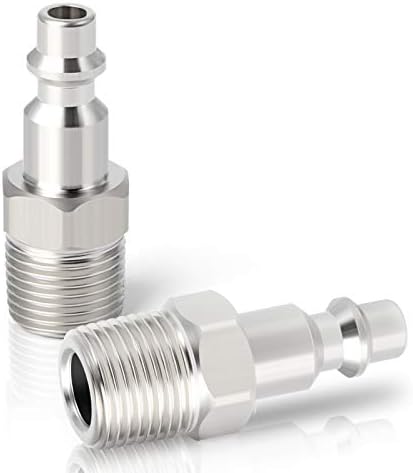 GASHER 1/2-Inch NPT Male Industrial Air Plug,1/4-Inch High Flow Pneumatic Plugs 300PSI (20-Pack) - Image 2