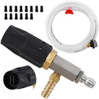 FIXFANS Adjustable Pressure Washer Long Range Nozzle, 15 FT Braid Hose, Downstream Injector Kit for High Power Washer, External Chemical Injection with 1/4 Inch Quick Connector, 2-2.5 GPM by FIXFANS
