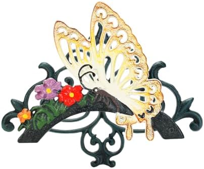 Sungmor Cast Iron Garden Hose Holder, Heavy Duty Wall Mounted Hose Hanger, Decorative Butterfly Water pipe Organizer, Hose Reel Rack for Outside, Garden Yard Decor by Sungmor