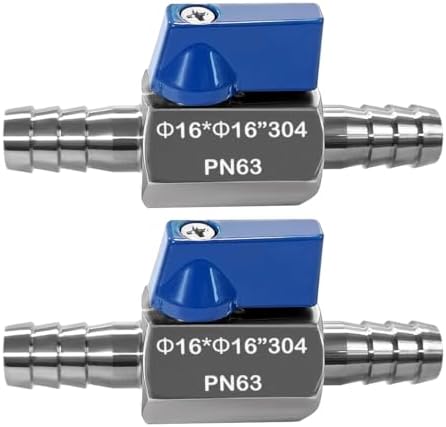 Beduan 2PCS 5/8" Barb Ball Valve 304 Stainless Steel Mini Shut Off Valve by Beduan