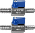 Beduan 2PCS 5/8" Barb Ball Valve 304 Stainless Steel Mini Shut Off Valve by Beduan