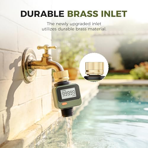 Diivoo Brass Sprinkler Timer 2 Zone & Diivoo Water Flow Meter with 180° Removable Panel Bundle - Image 7