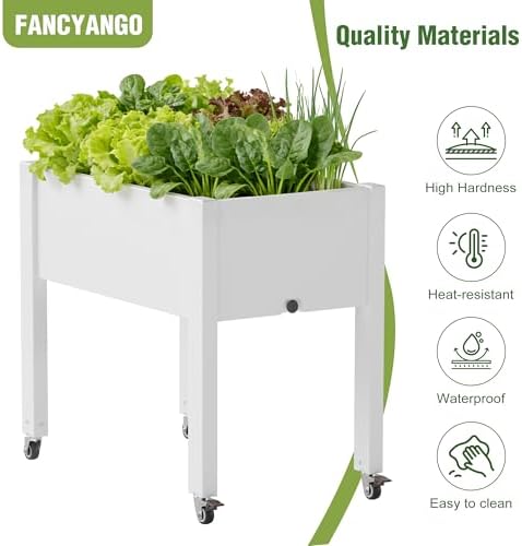 Fancyango Raised Garden Bed with Wheels 26.3" H -Ashen - Image 6