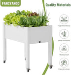 Fancyango Raised Garden Bed with Wheels 26.3" H -Ashen - Image 6