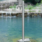 Freestanding Garden Water Column with Outdoor Hose Stand, Anti-Freezing 304 Stainless Steel Floor Mounted Water Tap, Courtyard Faucet Post, Metal Water Fountain Yard Hydrant for Irrigation/Washing by Unknown
