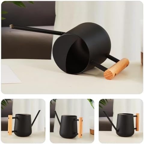 900ml Black Iron Watering Can with Long Spout and Handle - Image 4