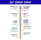 Underhill Deep Drip Irrigation Stakes 24-1/2-Inch, Case of 25 Watering Spikes for Trees with Medium Depth Roots, Drip System Tubes, A-DD24-25 - Image 5