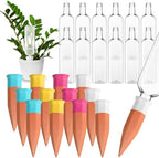 Ziliny 12 Pack Terracotta Watering Spikes Devices, Plant Self Watering Spikes with 25 oz Plastic Wine Bottles, Slow Release Vacation Insert Plant Waterer Devices for Indoor Outdoor by Ziliny