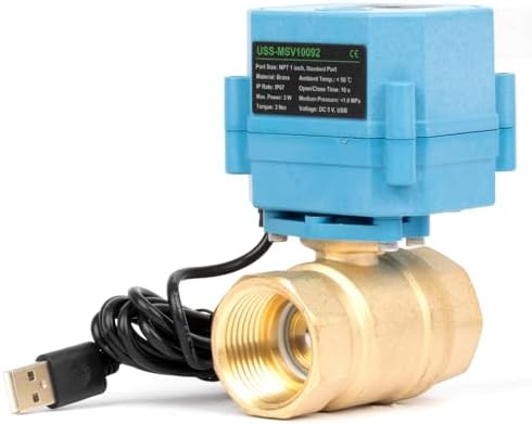 U.S. Solid WiFi Smart Motorized Ball Valve 1 inch NPT for Water Control & Irrigation, 2 Way Brass Electric Valve, USB Powered, LED Status Indicator, Flow Direction Window, Remote On/Off Control - Image 2