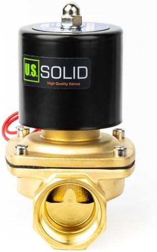 U.S. Solid 1-1/4 in Brass Electric Solenoid Valve, AC 110 V, Normally Closed, FKM Seal, 24 Cv, Semi-Direct, for Air Gas Fuel and Oil - Image 4