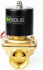 U.S. Solid 1-1/4 in Brass Electric Solenoid Valve, AC 110 V, Normally Closed, FKM Seal, 24 Cv, Semi-Direct, for Air Gas Fuel and Oil - Image 4