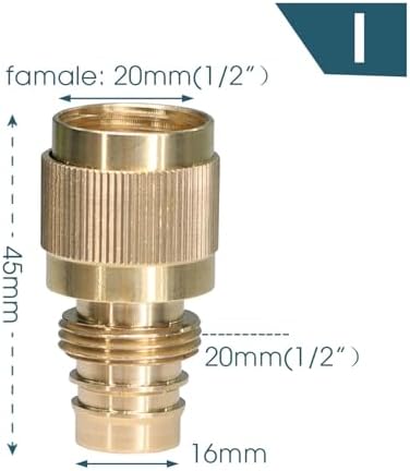 2 pcs Adjustable Brass Nozzle 1/2 3/4 Garden Hose Copper Adapter Quick Water Connector(I) - Image 2