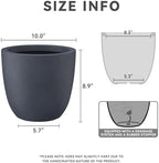 Kante Small Round Bowl Charcoal Concrete Planter 10" Dia, Outdoor - Image 4