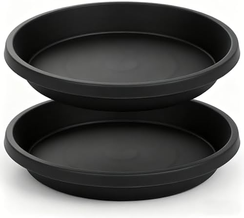 NIMYAU 2 Pack Large Plant Saucer 20 Inch, Extra-Large Deep Plant Trays for Pots, Plant Drip Trays, Plant Water Catcher Tray for Plants, Plastic Plant Saucers for Indoors no Holes by NIMYAU
