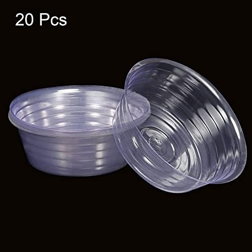 MECCANIXITY Plant Pot Saucer 11 Inch Plastic Round Flower Drip Tray for Indoor Outdoor, Clear Pack of 20 - Image 3