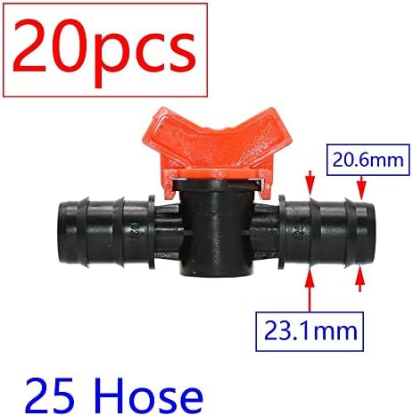 20pcs Drip Irrigation Mini Valve 4/7 3/8/10/12/16/20 /25mm Pipe Garden Tap 1/2 quot; 3/4 Male Thread Water Hose Barb Connector(H) - Image 2